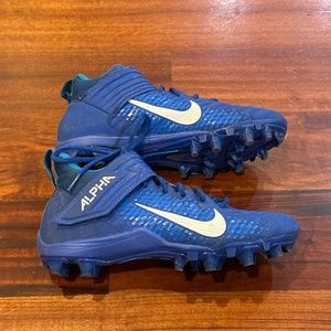 Nike alpha big boys size 7 lacrosse / football cleats blue